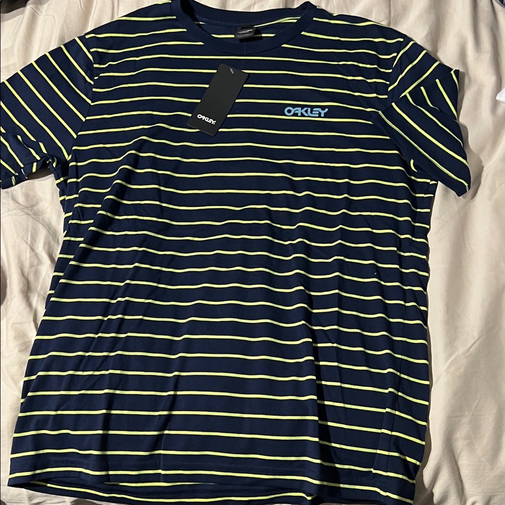 Oakley Blue and Yellow Striped Tee